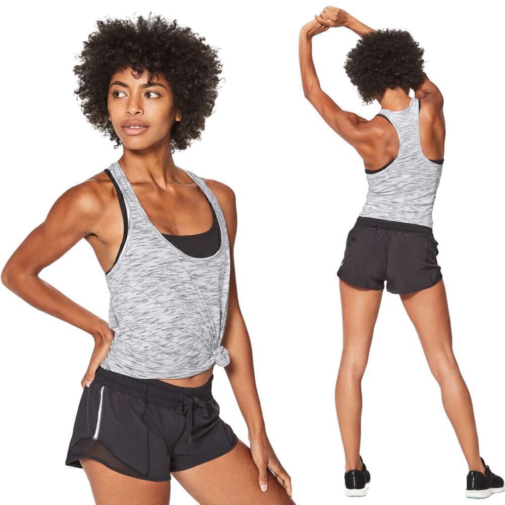 Lululemon Our Sport Athletic Tank Tiger Space Dye Black White Size 12